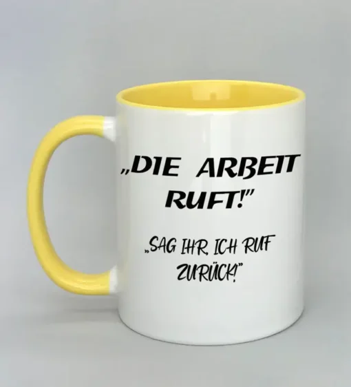 Lustige Spruchtasse mit farbiger Innenseite