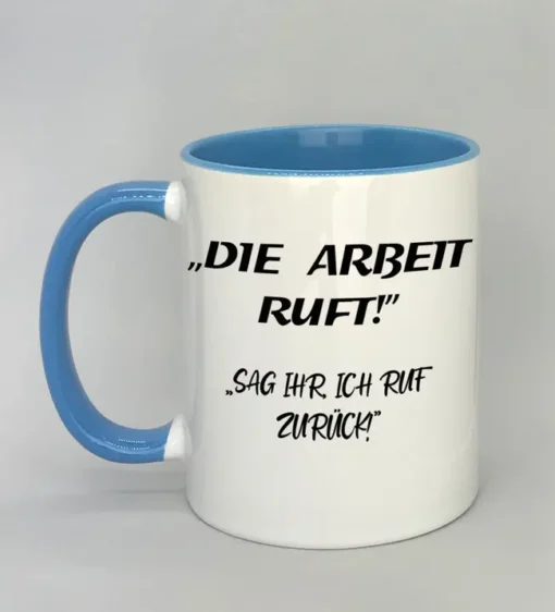 Lustige Spruchtasse mit farbiger Innenseite