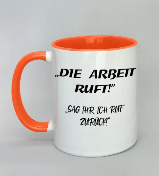Lustige Spruchtasse mit farbiger Innenseite
