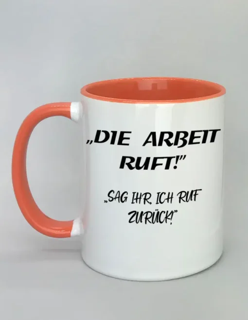 Lustige Spruchtasse mit farbiger Innenseite
