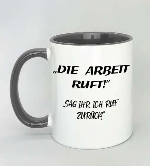 Lustige Spruchtasse mit farbiger Innenseite