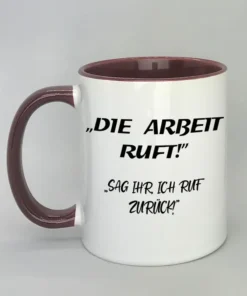 Lustige Spruchtasse mit farbiger Innenseite