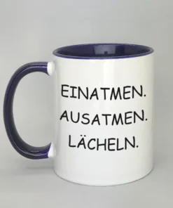 Lustige Spruchtasse mit farbiger Innenseite