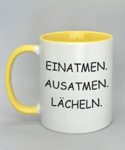 Lustige Spruchtasse mit farbiger Innenseite
