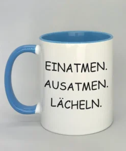 Lustige Spruchtasse mit farbiger Innenseite