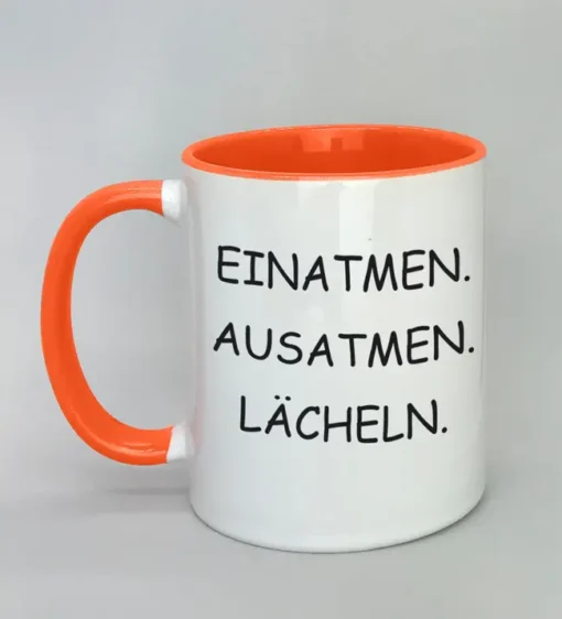 Lustige Spruchtasse mit farbiger Innenseite