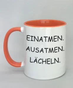 Lustige Spruchtasse mit farbiger Innenseite