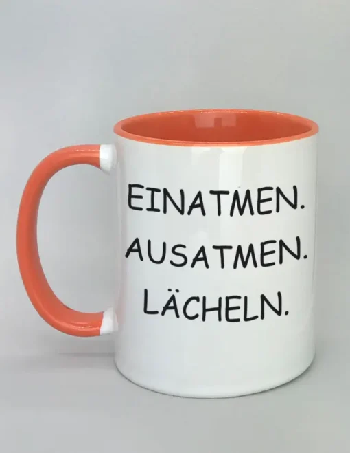 Lustige Spruchtasse mit farbiger Innenseite