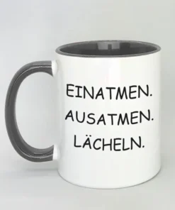 Lustige Spruchtasse mit farbiger Innenseite