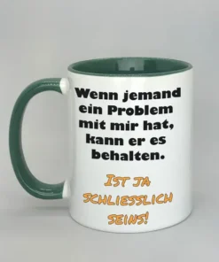 Lustige Spruchtasse mit farbiger Innenseite