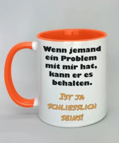 Lustige Spruchtasse mit farbiger Innenseite