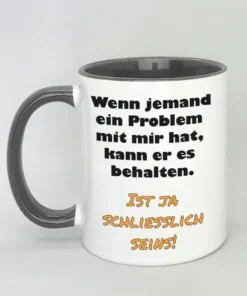 Lustige Spruchtasse mit farbiger Innenseite