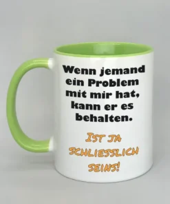 Lustige Spruchtasse mit farbiger Innenseite