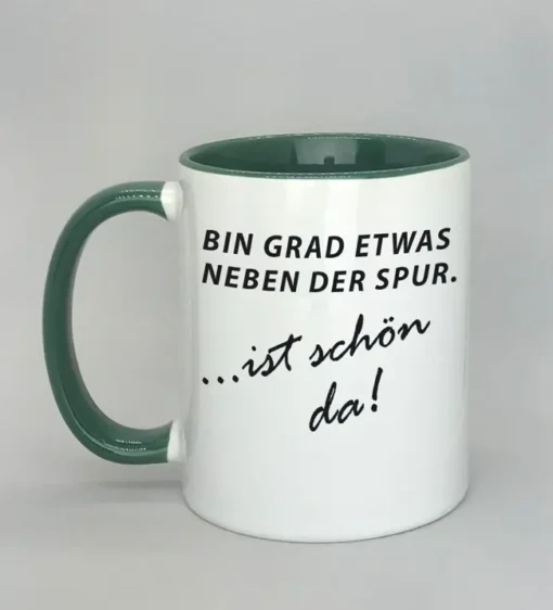 Lustige Spruchtasse mit farbiger Innenseite