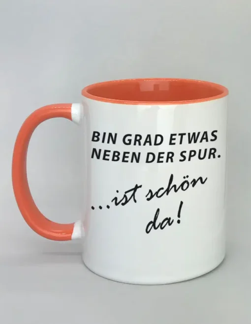 Lustige Spruchtasse mit farbiger Innenseite