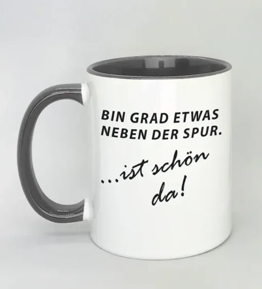 Lustige Spruchtasse mit farbiger Innenseite