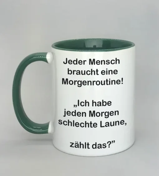 Lustige Spruchtasse mit farbiger Innenseite