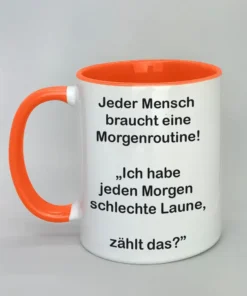 Lustige Spruchtasse mit farbiger Innenseite