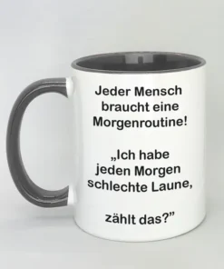 Lustige Spruchtasse mit farbiger Innenseite