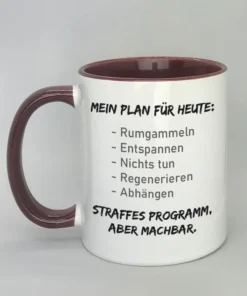 Lustige Spruchtasse mit farbiger Innenseite