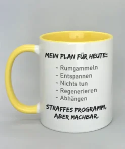 Lustige Spruchtasse mit farbiger Innenseite