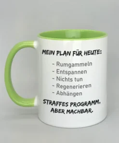Lustige Spruchtasse mit farbiger Innenseite