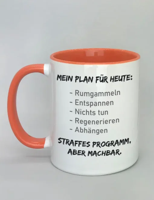 Lustige Spruchtasse mit farbiger Innenseite