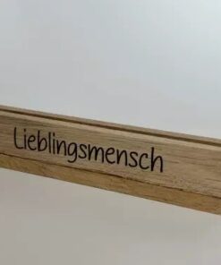 Bilderhalter aus Holz mit Aufdruck