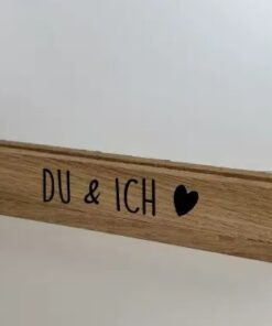 Bilderhalter aus Holz mit Aufdruck