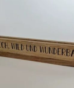 Bilderhalter aus Holz mit Aufdruck