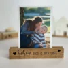 Bilderhalter aus Holz mit Aufdruck