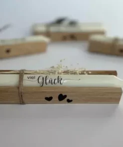 Stabkerze auf Holzetui