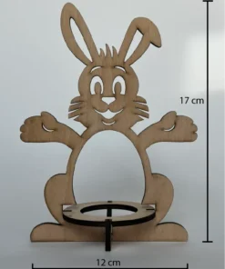 Hase als Eierhalter mit Abmessungen