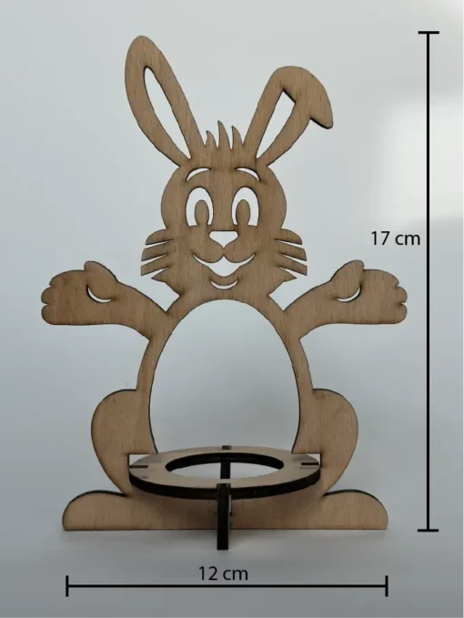 Hase als Eierhalter mit Abmessungen
