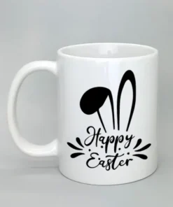 Tasse mit Ostermotiv komplett weiß