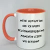 Spruchtasse "Meine Motivation und ich..." mit farbiger Innenseite rot
