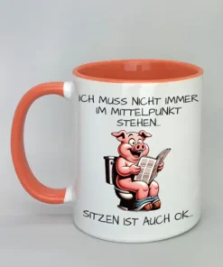 Spruchtasse mit farbiger Innenseite rot