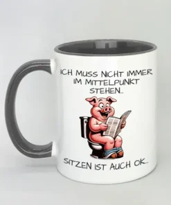 Spruchtasse mit farbiger Innenseite schwarz